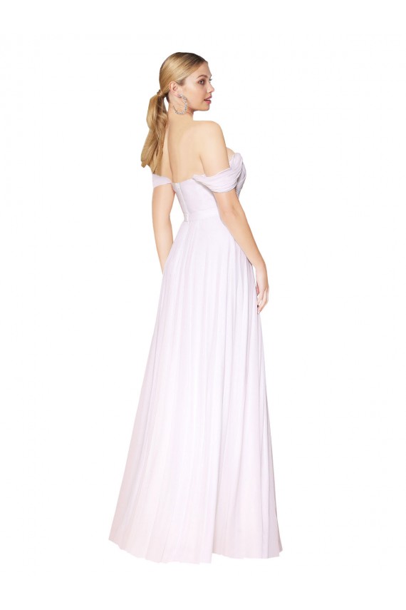 Off the Shoulder Long Full Length Chiffon Bridesmaid Dress / Formal Prom Dress Brisbane