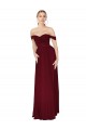 Shirred Sweetheat Neckline Off the Shoulder Long Chiffon Bridesmaid Dress / Formal Prom Dress Brisbane
