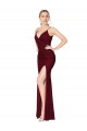 Floor Length High Neck Chiffon Bridesmaid Dress / Formal Prom Dress with Side Slit Brisbane
