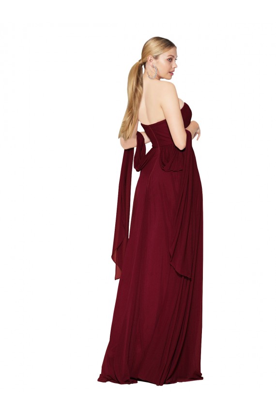 Draped Strapless Long A-Line Chiffon Bridesmaid Dress / Formal Prom Dress Brisbane