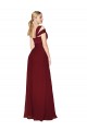 Off the Shoulder Long Chiffon Bridesmaid Dress / Formal Prom Dress with Side Slit Brisbane