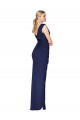 Draped V-Neck Long Chiffon Bridesmaid Dress / Formal Prom Dress with Front Slit Brisbane