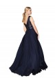 High Neck V-Neck Long Chiffon Bridesmaid Dress / Prom Dress with Sequin Top Brisbane