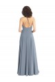 Slim A-Line Cowl Neck Long Chiffon Bridesmaid Dress with Side High Slit Brisbane