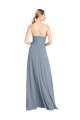Spaghetti Straps V-Neckline Long Chiffon Bridesmaid Dress with High Slit Brisbane