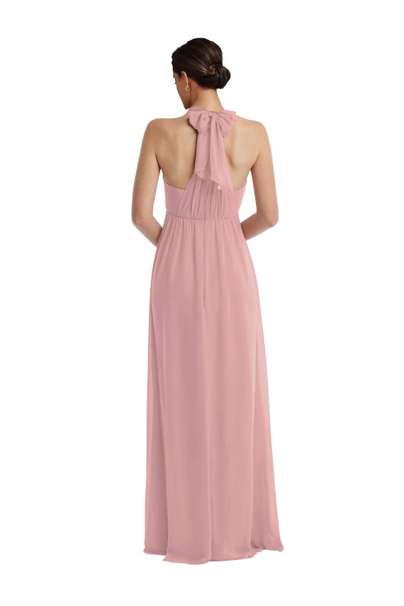 Empire Waist Long Halter Maxi Bridesmaid Dress Brisbane