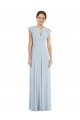 Flutter Sleeve V Keyhole Chiffon Maxi Formal Bridesmaid Dress Brisbane