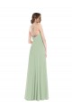 Scoop Neck Tie Strap Maxi Bridesmaid Dress with Front Slit Brisbane