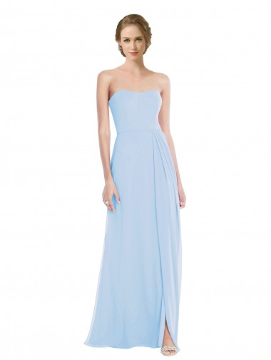 Strapless Sweetheart Maxi Bridesmaid Dress with Pleated Front Slit Brisbane