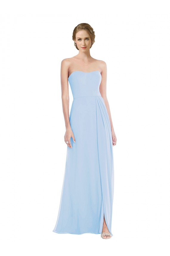 Strapless Sweetheart Maxi Bridesmaid Dress with Pleated Front Slit Brisbane