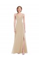 Faux Wrap Criss Cross Back Maxi Bridesmaid Dress with Front Slit Brisbane