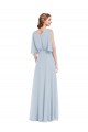 V-Neck Split Sleeves Blouson Bodice Maxi Bridesmaid Dress Brisbane
