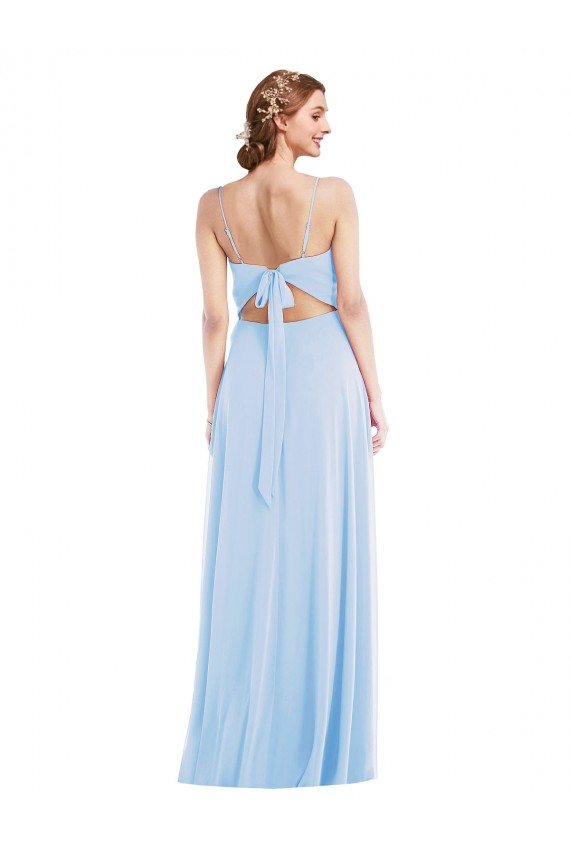 Tie Back Cutout Maxi Formal Bridesmaid Dress with Front Slit Brisbane