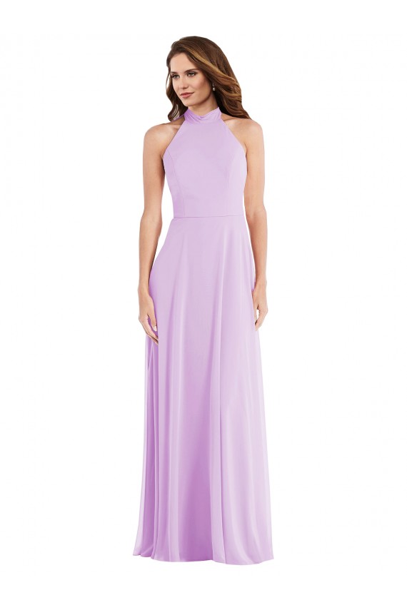 High Neck Halter Backless Maxi Bridesmaid Dress Brisbane