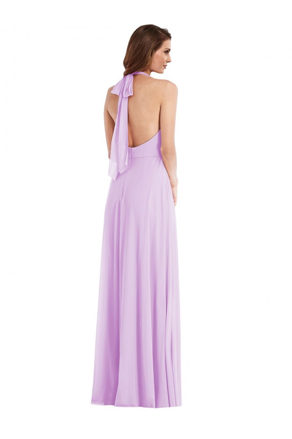 High Neck Halter Backless Maxi Bridesmaid Dress Brisbane
