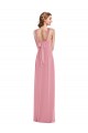 Draped Chiffon Grecian Column Bridesmaid Dress with Front Slit Brisbane