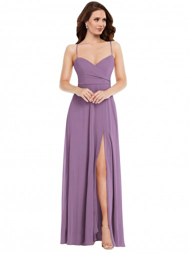 Wrap Bodice Maxi Bridesmaid Dress with Front Slit Brisbane