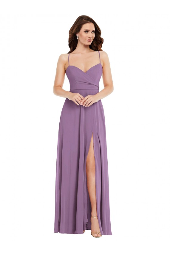 Wrap Bodice Maxi Bridesmaid Dress with Front Slit Brisbane