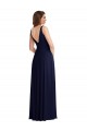 Deep V-Neck Chiffon Maxi Bridesmaid Dress with Front Slit Brisbane