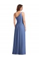 One Shoulder Full Length Maxi Formal Bridesmaid Dress with Flirty Slit Brisbane