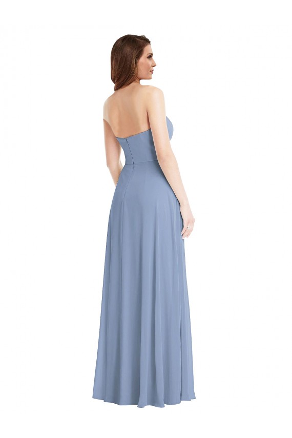 Strapless A-Line Maxi Bridesmaid Dress with Front Slit Brisbane