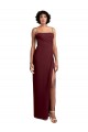 Sleek Straight Neckline Chiffon Bridesmaid Dress with Spaghetti Straps and High Side Slit Brisbane