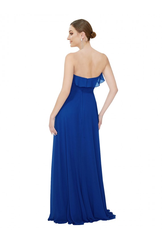 Ruffled Chiffon Strapless Bridesmaid Dress Brisbane