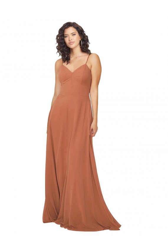Chiffon Bridesmaid Dress with Tie Back Keyhole Brisbane