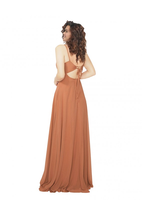 Chiffon Bridesmaid Dress with Tie Back Keyhole Brisbane