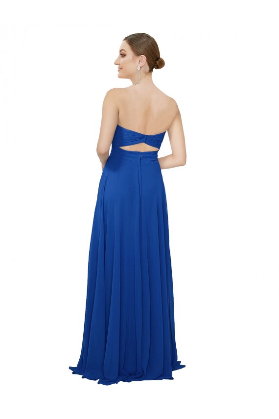 Strapless Sweetheart Draped Chiffon Bridesmaid Dress Brisbane