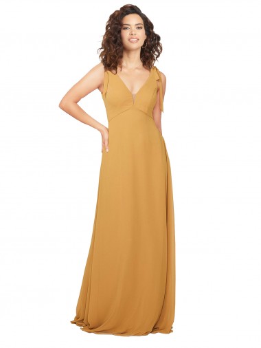 Boho Chiffon Bridesmaid Dress with Tied Straps Brisbane