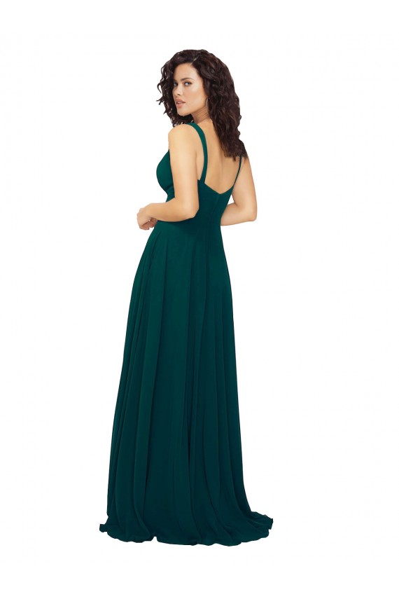 Tied Bodice Sweetheart V-Neck Chiffon Bridesmaid Dress Brisbane