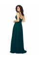 Tied Bodice Sweetheart V-Neck Chiffon Bridesmaid Dress Brisbane