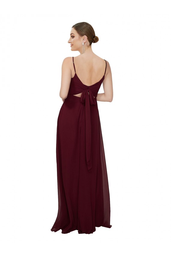 Scoop Neck Tied Keyhole Back Chiffon Bridesmaid Dress Brisbane