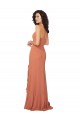 Chiffon Square Neck Bridesmaid Dress with Ruffled Skirt Slit Brisbane