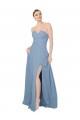 Draped Sweetheart Chiffon Bridesmaid Dress with Front Slit Brisbane