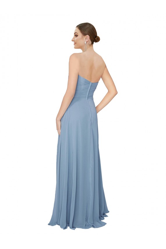 Draped Sweetheart Chiffon Bridesmaid Dress with Front Slit Brisbane