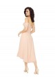 Cold Shoulder Midi Length Short Chiffon Bridesmaid Dress Brisbane