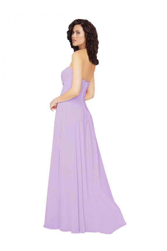 Draped Sweetheart Long Chiffon Bridesmaid Dress with Front Slit Brisbane