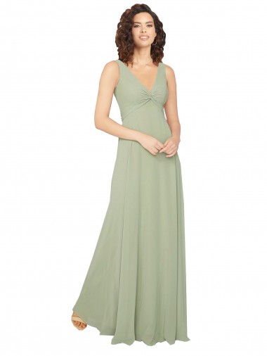 Knotted Bodice Chiffon Bridesmaid Dress Brisbane