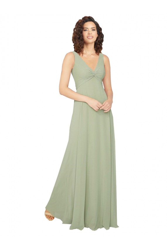 Knotted Bodice Chiffon Bridesmaid Dress Brisbane