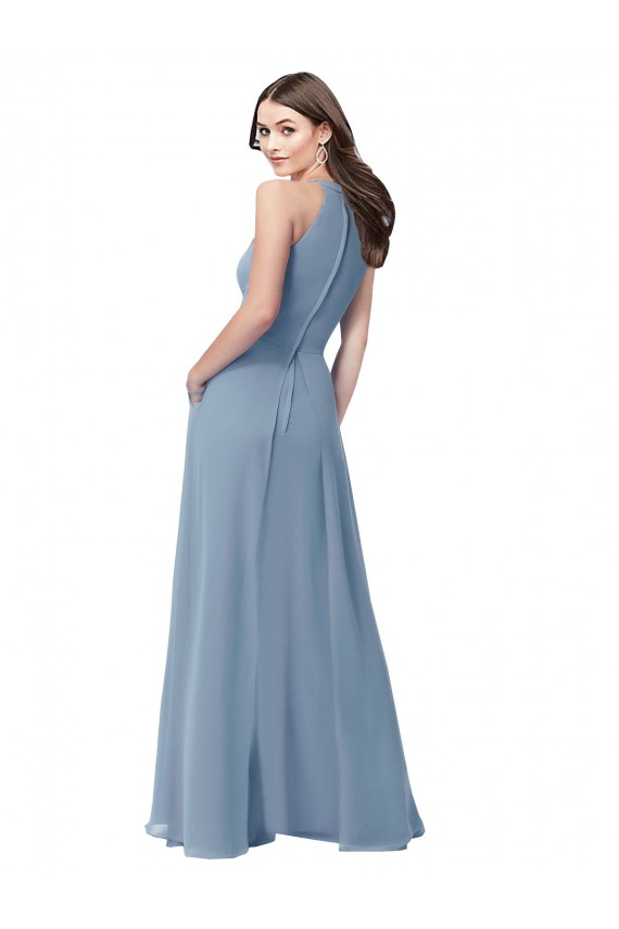 Halter High Neck Chiffon Dress with Sash Brisbane