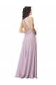 High-Halter Chiffon Bridesmaid Dress with Keyhole Cowl Back Brisbane
