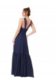 Floor Length Deep V-Neck Ruched Chiffon Long Bridesmaid Dress Brisbane