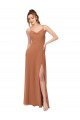 Cowl Neck Chiffon Bridesmaid Dress with Front Slit Brisbane