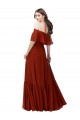Off the Shoulder Ruffle Chiffon Bridesmaid Dress Brisbane