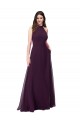 Chiffon High-Halter Bridesmaids Dress with Keyhole Back Brisbane