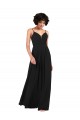 Simple V-Neckline Chiffon Formal Bridesmaid Dress with Pleated Skirt Brisbane