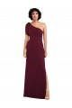 One Shoulder Chiffon Formal Bridesmaid Dress with Skirt Slit and Accent Strap Brisbane