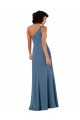 One Shoulder Chiffon Formal Bridesmaid Dress with Skirt Slit and Accent Strap Brisbane